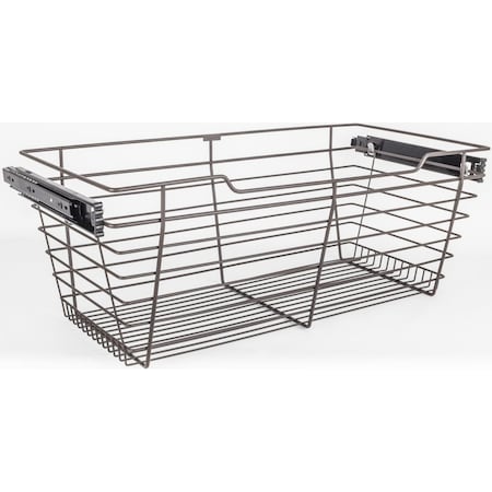 Hardware Resources Dark Bronze Closet Pullout Basket with Slides 16"Dx29"Wx11"H POB1-162911ORB